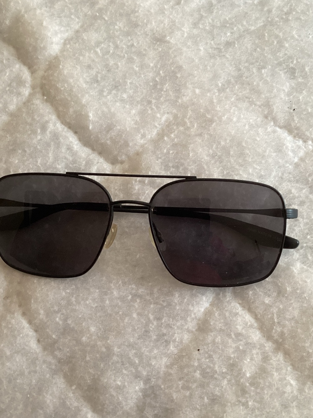 Barton Perreira Black Metal Double-Bridge Square Sunglasses